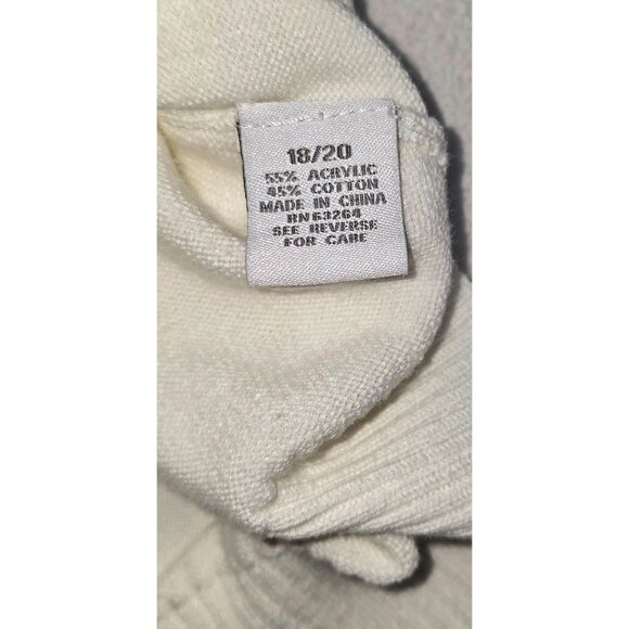 Dressbarn Woman Ivory Long Sleeve Turtleneck Sweater 18/20 Acrylic & Cotton Blen - Picture 6 of 8